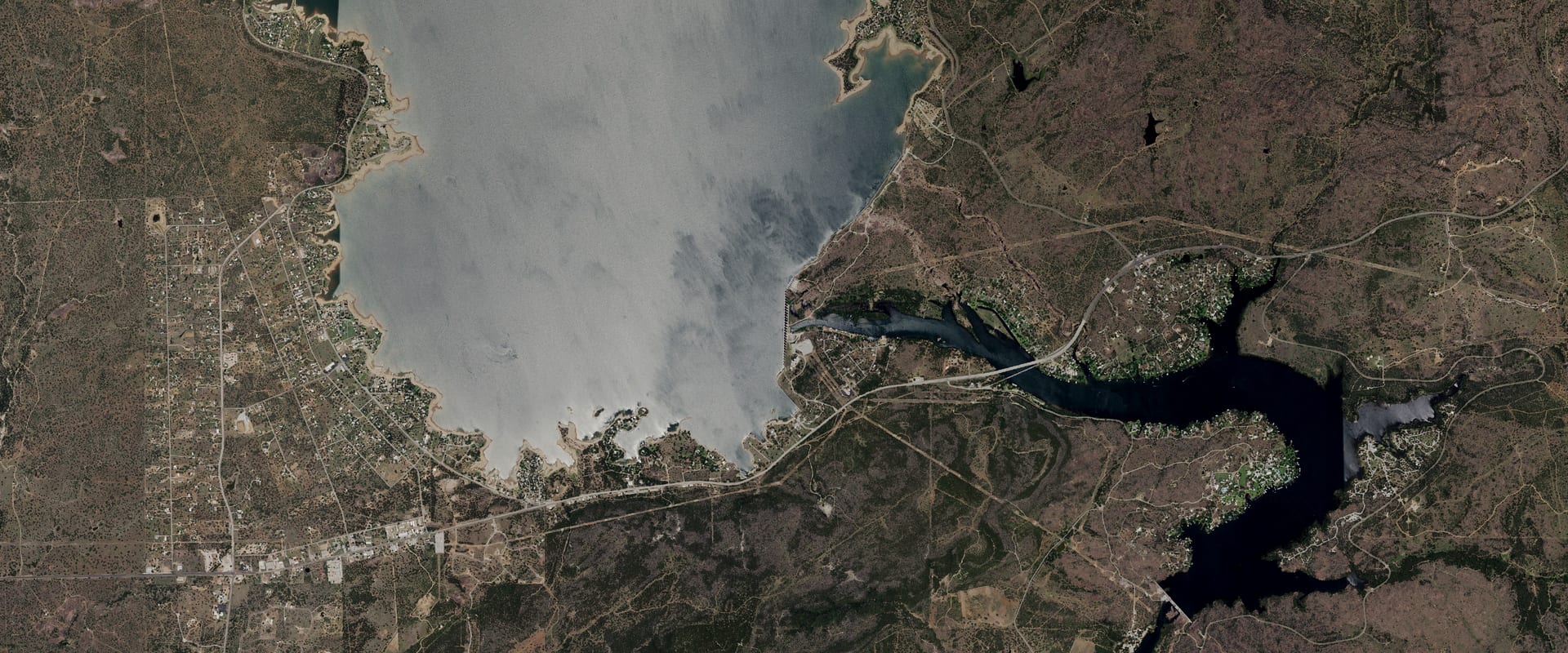 Aerial photo of Lake Buchanan and its shoreline
